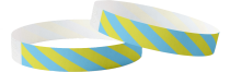 Effen Tyvek gestreept blauw en geel
