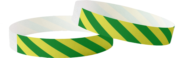 Effen Tyvek gestreept groen en geel