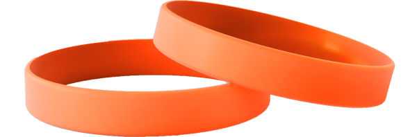 Effen oranje - Effen siliconen polsbandjes
